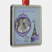 パープルパリテーマドフォトキープスオーナメント メタルオーナメント (右)