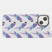 パープルパロッツ iPhoneケース (裏面横)