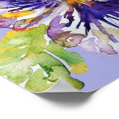 パープルパンシーのアートフローラ花水彩ポスター ポスター (角)