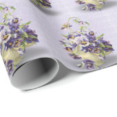 パープルパンシーのバスケット ラッピングペーパー (ロールコーナー)