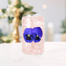 パープルパンシーの花のフローラ ガラス缶