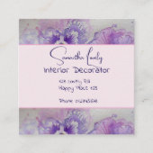 パープルパンシーウォーターカラーパンシーズスクエアセント スクエア名刺 (正面)