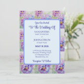 パープルパンシーウォーターカラーフラワー結婚式招待状 招待状 (スタンド正面)