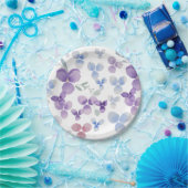 パープルパンシーズウォーターカラー紙プレート ペーパープレート (パーティー)