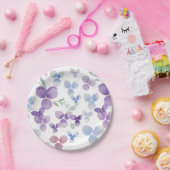 パープルパンシーズウォーターカラー紙プレート ペーパープレート (パーティー)