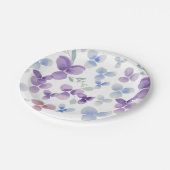 パープルパンシーズウォーターカラー紙プレート ペーパープレート (アングル)