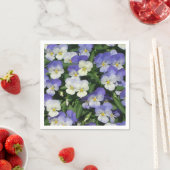 パープルパンシーズガーデンフローラ スタンダードカクテルナプキン (インサイチュ)