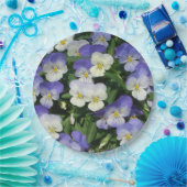 パープルパンシーズガーデンフローラ ペーパープレート (パーティー)