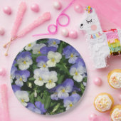 パープルパンシーズガーデンフローラ ペーパープレート (パーティー)