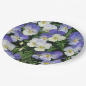 パープルパンシーズガーデンフローラ ペーパープレート (アングル)