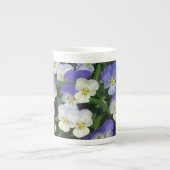 パープルパンシーズガーデンフローラ ボーンチャイナマグカップ (正面)