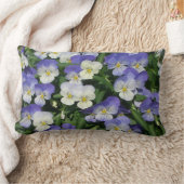 パープルパンシーズガーデンフローラ ランバークッション (ブランケット)