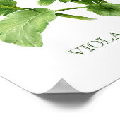 パープルパンシーズボタニカルアートプリント ポスター (角)