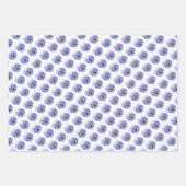 パープルパンシーズボタニカルフローラアート ラッピングペーパーシート (正面2)