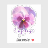 パープルパンシーファーストネームのカウントツアー シール (シート)