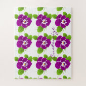 パープルパンシーフラワーサンダー_コーブ ジグソーパズル (縦)