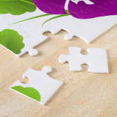 パープルパンシーフラワーサンダー_コーブ ジグソーパズル (側面)