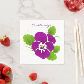 パープルパンシーフラワーサンダー_コーブ スタンダードカクテルナプキン (インサイチュ)