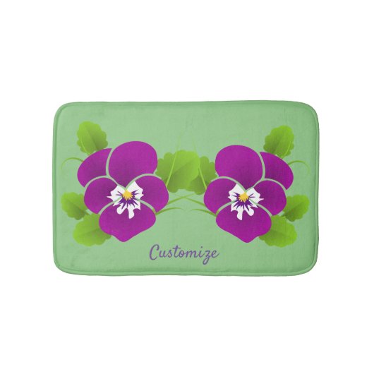 パープルパンシーフラワーサンダー_コーブ バスマット (正面)
