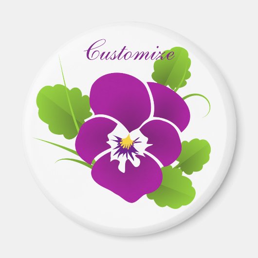 パープルパンシーフラワーサンダー_コーブ マグネット (正面)