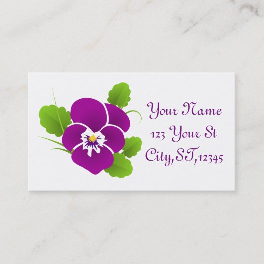 パープルパンシーフラワーサンダー_コーブ 名刺 (正面)