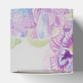 パープルパンシーフラワーフローラパーティーケーキお気に入りボックス フェイバーボックス (上部)