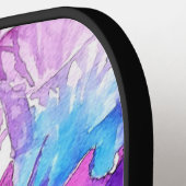 パープルパンシーフラワーフローラ女性名Love You ピックルボールラケット (左詳細)