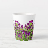 パープルパンシーフラワーラテマグ カフェラテマグ (正面)