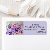 パープルパンシーフラワー差出人住所ラベル ラベル (インサイチュ)