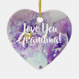 パープルパンシーフローラ愛おばあちゃん装飾 セラミックオーナメント