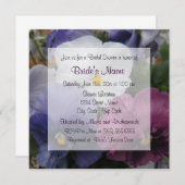 パープルパンシーブライダルシャワー招待 招待状 (正面/裏面)