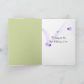 パープルパンシーブーケ誕生日 カード (内部)