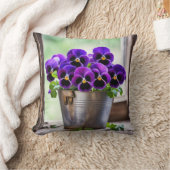 パープルパンシーブーケ クッション (ブランケット)
