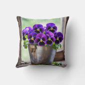 パープルパンシーブーケ クッション (裏面)