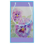 パープルパンシー薄紫ウォーターカラーフローラ抱き枕 スモールペーパーバッグ (裏面)