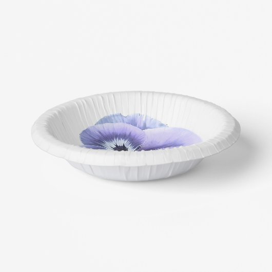 パープルパンシー顔ボタニカルアート紙プレート ペーパーボウル (傾斜あり)