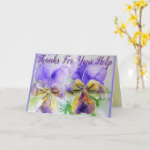 パープルパンジーお感謝してい礼水色カード カード (黄色い花)