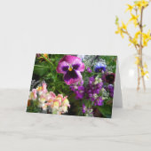 パープルパンジーと友人 カード (黄色い花)