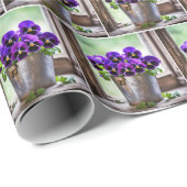 パープルパンジーの花束（桶入り） ラッピングペーパー (ロールコーナー)