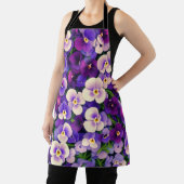 パープルパンジーの花 エプロン (インサイチュ)