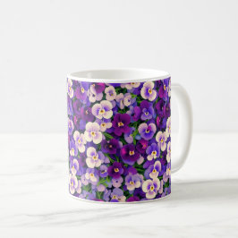 パープルパンジーの花 コーヒーマグカップ