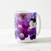 パープルパンジーの花 コーヒーマグカップ (正面右)