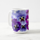 パープルパンジーの花 コーヒーマグカップ (正面左)