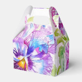 パープルパンジーウェディングケーキお土産ボックス花 フェイバーボックス (裏面サイド)