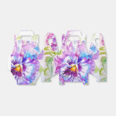 パープルパンジーウェディングケーキお土産ボックス花 フェイバーボックス (折り畳みなし)