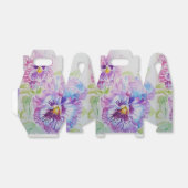 パープルパンジーウェディングケーキお土産ボックス フェイバーボックス (折り畳みなし)