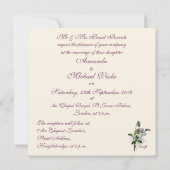 パープルパンジースクエア結婚式招待状 招待状 (裏面)