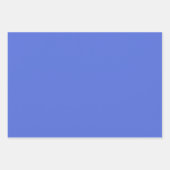 パープルパンジーストライプの花と無地の ラッピングペーパーシート (正面2)