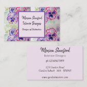 パープルパンジーフラワーズ水彩名刺 名刺 (正面/裏面)