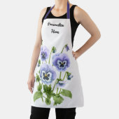 パープルパンジーフローラパーソナライズされた植物学 エプロン (インサイチュ)